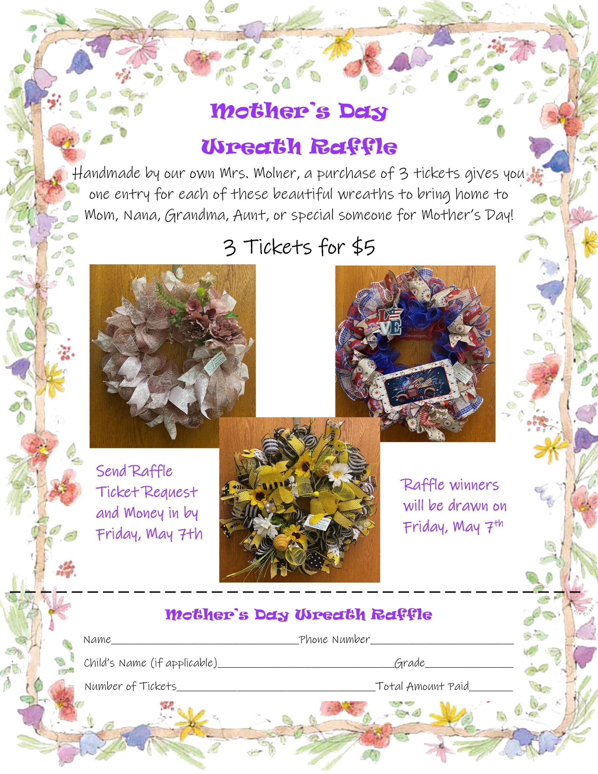 Mother's Day Wreath Raffle 